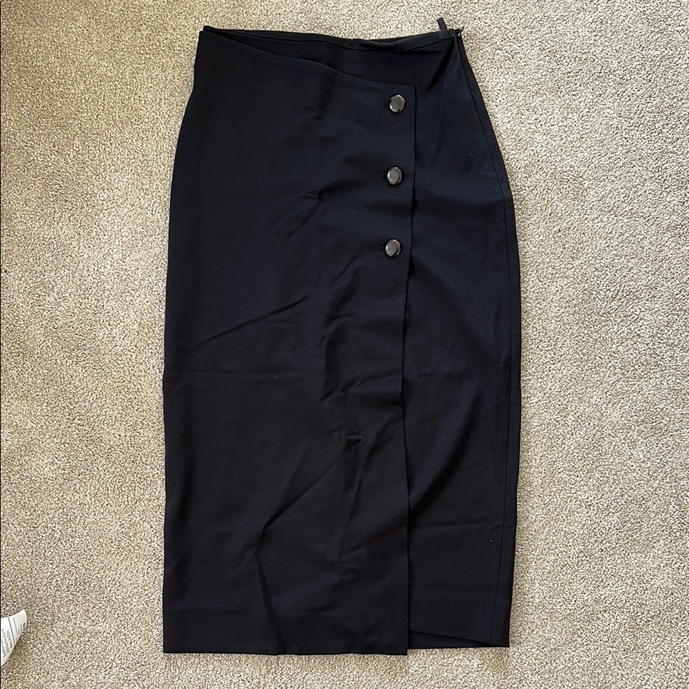Elegant Black Button-Front Skirt